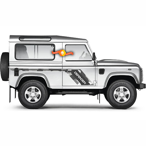 Camouflage Seiten-Vinyl-Aufkleber-Set für Land Rover Defender 90