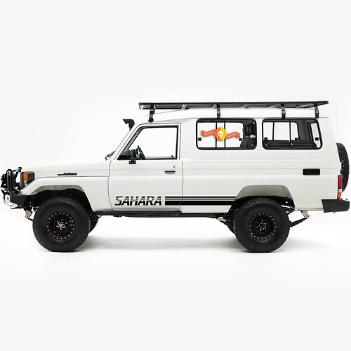 SAHARA Vintage Streifen Seiten-Vinylaufkleber für Toyota Land Cruiser
