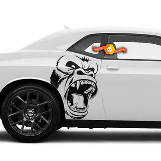 Paar Side Angry Gorilla Kong Side Dodge Challenger oder Charger Decals Aufkleber
