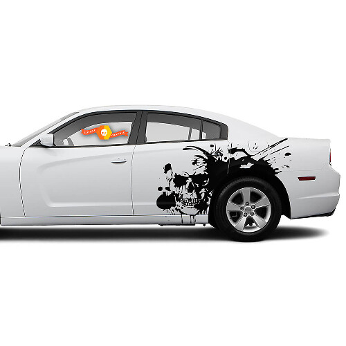 Paar Skull Side Dodge Challenger oder Charger Splash Wrap Aufkleber Sticker
