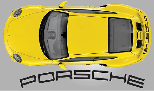 Porsche 991 Turbo Racing Heckspoiler Streifen Aufkleber Sticker
