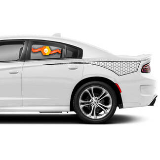 2015–2022 Dodge Charger Seitenstreifen-Vinyl-Aufkleber, Grafik-Waben-Rallye-Streifen-Grafik-Kit
