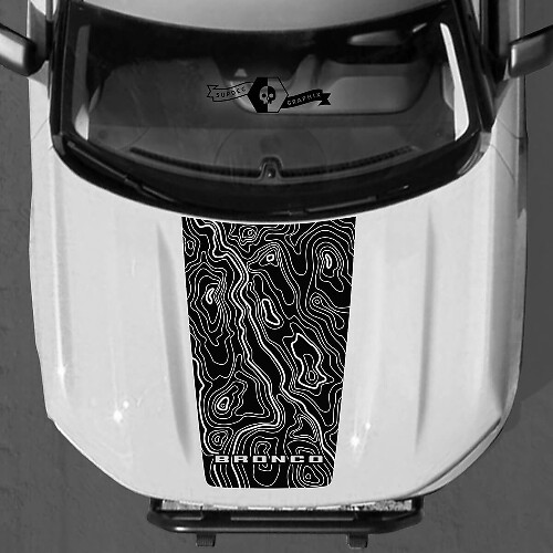 Topografische Kartenabziehbilder Aufkleber für Ford Bronco Sport SUV
