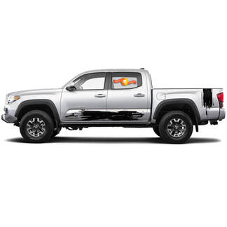 2 Tacoma Toyota Side Bed Doors Rocker Panel Stripes Stickers TRD Splatter Destroyed WRAP Vinyl Stickers Decal Kit für Toyota Tacoma
