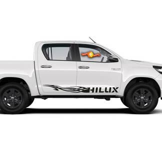Paar Toyota 2016–2021 TOYOTA HILUX Side Rocker Panel Racing Vinyl Aufkleber Grafik
