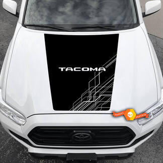 Modern 2016–2021 Toyota Tacoma Hood Abstract Lines Vinyl-Aufkleber, Grafik-Kit – kein Scoop!

