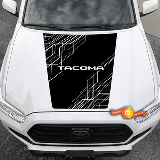 Modern 2016 – 2021 Toyota Tacoma Hood Abstract Lines Broken Symmetry Vinyl Decal Sticker Graphics – No Scoop!
