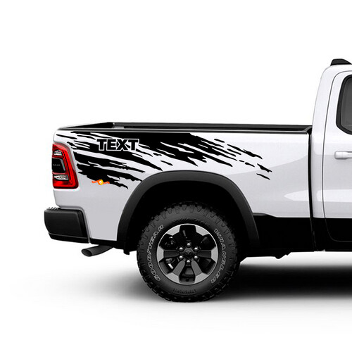 Schlammspritzer- & individueller Text Seitenwand Vinyl-Aufkleber für Dodge Ram 1500