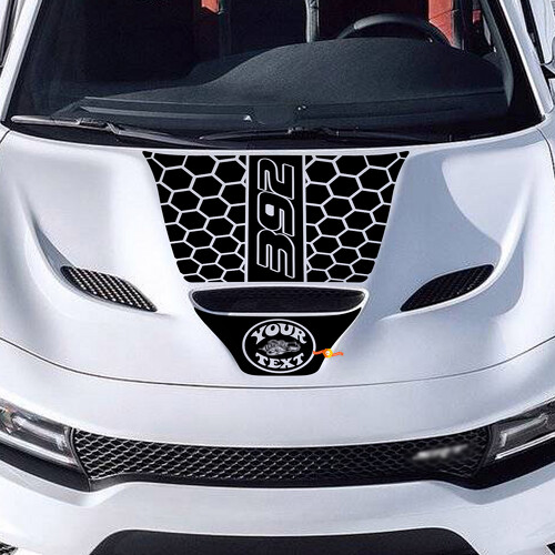 Honeycomb-Stil Benutzerdefinierter Text Motorhauben-Vinylaufkleber für Dodge Charger 2015-2021