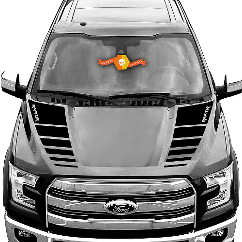 Doppelte kariert Kapuzenstreifen Vinyl-Aufkleber Set für Musclecar Truck 2016-2021