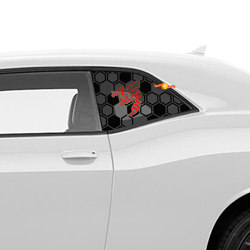 Hornissen -Aufkleber -Aufkleber für Dodge Challenger Side Viertel Fenster
