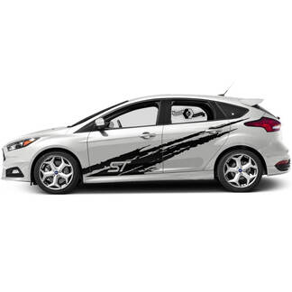 Paar Ford Focus ST WRAP Splash Side Door Rocker Panel Seitenstreifen Aufkleber Graphic Kit
