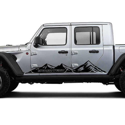 Paar Jeep Gladiator Seitenschweller Racing Mountains Türen Vinyl Grafik Streifen
