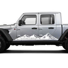 Paar Jeep Gladiator Seitenschweller Racing Mountains Türen Vinyl Grafik Streifen
 2