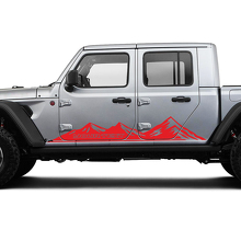 Paar Jeep Gladiator Seitenschweller Racing Mountains Türen Vinyl Grafik Streifen
 3