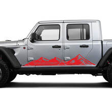 Paar Jeep Gladiator Seitenschweller Racing Mountains Türen Vinyl Grafik Streifen
 3