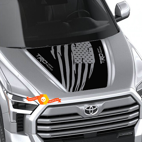 Neue Toyota Tundra 2022 Motorhaube TRD SR5 USA Flagge Wrap Aufkleber Grafiken SupDec Design

