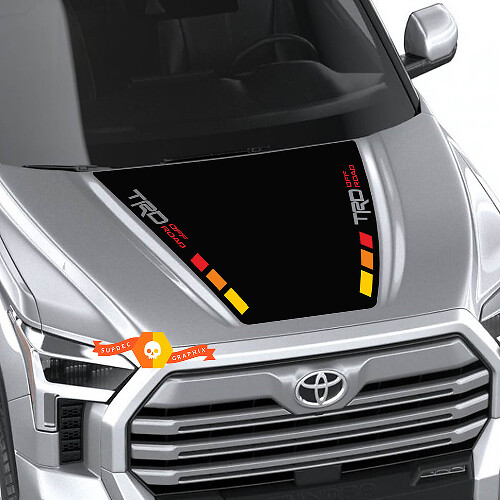 Neue Toyota Tundra 2022 Motorhaube TRD SR5 Off Road Vintage Streifen Wrap Aufkleber Grafiken SupDec Design
