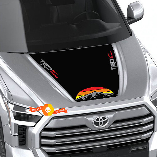 Neuer Toyota Tundra 2022 Hood TRD SR5 Vintage Sunset Wrap Aufkleber Grafiken SupDec Design
