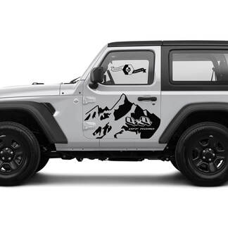 2 New JEEP Wrangler Door Decal Sticker 4x4 Offroad Mountains Side Graphics Decal Sticker
