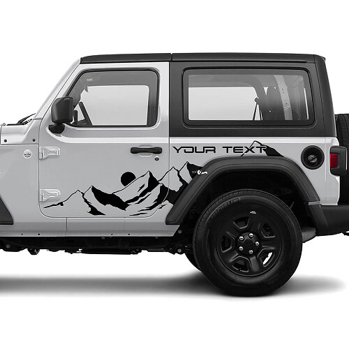 2 Neue JEEP Wrangler Tür Aufkleber Sticker Mond Berge Seiten Grafik Aufkleber
