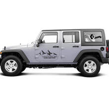 2 New Jeep Wrangler Unlimited Türtäure Aufkleber 4x4 Off-Raod Mountains Side Grafics Decal Aufkleber 2