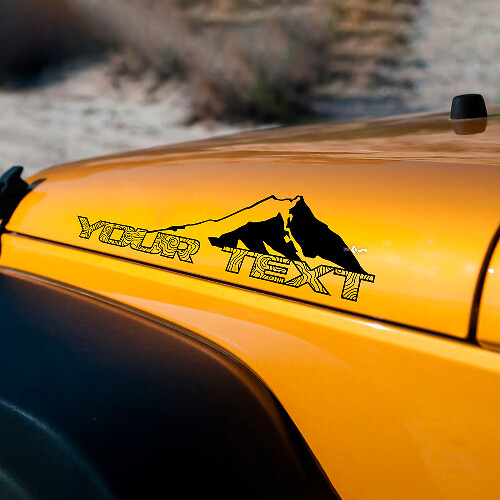 2 Neue JEEP Wrangler Motorhauben-Berggipfel Topografische Karte Seite Invert Grafik Aufkleber
