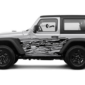 2 New JEEP Wrangler Unlimited 4 Door Decal Sticker 4x4 Offroad Splash Mud Mountains Side Graphics Decal Sticker
