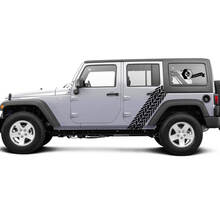 2 New Jeep Wrangler Stripe mit Reifen -Tracktür -Seite Grafik -Aufkleber Aufkleber 2