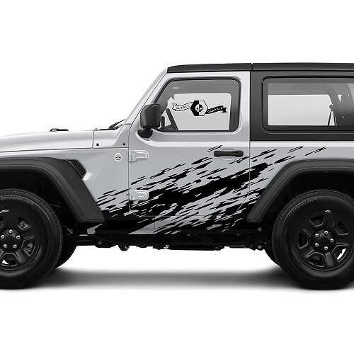 Schmutzfänger Seiten-Tür Vinyl Aufkleber Set für Jeep Wrangler