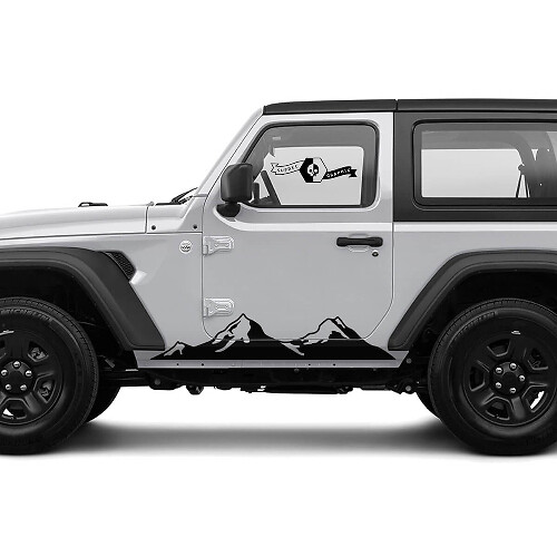 2 Neue JEEP Wrangler Rocker Panel Aufkleber Aufkleber Berge Seiten Grafiken Aufkleber
