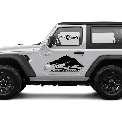 2 Neue JEEP Wrangler Aufkleber 4x4 Off-Road Berge Seiten Grafik Aufkleber
