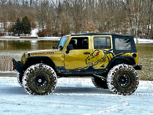 Dinocon T-Rex Dinosaur Rex Seitenabziehbild für Jeep Wrangler 2 Türen Aufkleber
