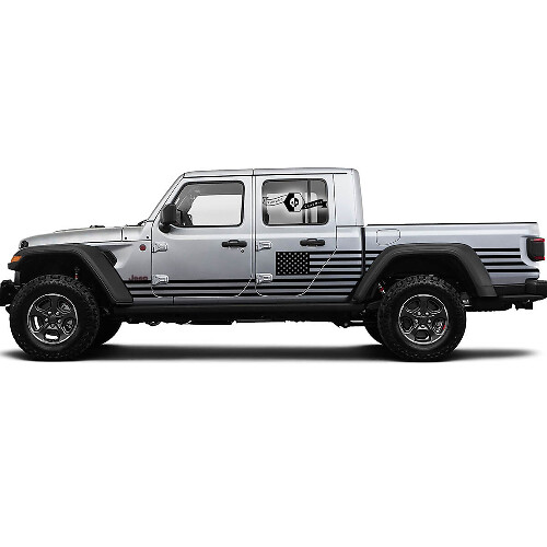 Paar Jeep Gladiator Türen USA Flagge Vinyl Grafik Aufkleber
