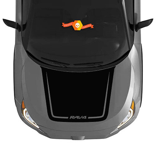 RAV4 Logo Blackout Style Motorhauben Vinylaufkleber für Toyota RAV4 2019-2022