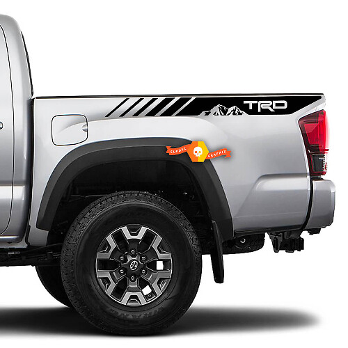 Paar Toyota Tacoma 2016 - 2022 TRD Mountains Side Bed Vinyl Aufkleber Grafiken
