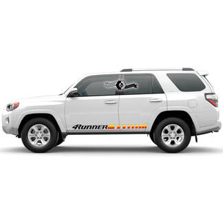 Paar 4Runner 2023 Side Vinyl Rocker Panel Aufkleber Logo Sunrise Farben Streifen Aufkleber passend für Toyota 4Runner TRD
