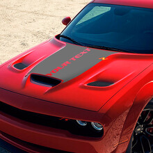 YOUR TEXT Inset Outline Scoop Hood Panel Motorhaube Vinylaufkleber für Dodge Challenger 2015-2021_2