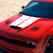 YOUR TEXT Inset Outline Scoop Hood Panel Motorhaube Vinylaufkleber für Dodge Challenger 2015-2021_3