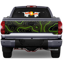 Heckklappe Topografische Karte Heck-Aufkleber für Toyota Tacoma dritte Generation 2015-2022 Supdec 2 Farben 1 2