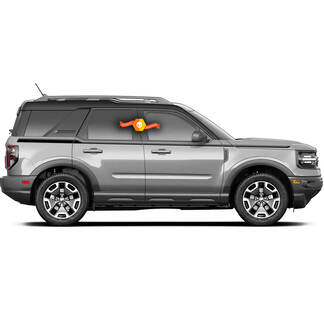 Bronco Doors Thin Up Accent Line Trim 4-door Side Stripe Decals Stickers for Ford Bronco 2021
