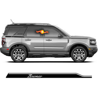 Paar Bronco Retro-Türen Thin Up Accent Line Trim 4-Türer Seitenstreifen Aufkleber Aufkleber für Ford Bronco 2021
