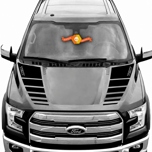 TEXT Lamellenspeer Paar Motorhauben Vinyl-Aufkleber Sticker für Ford F-150 2016-2021