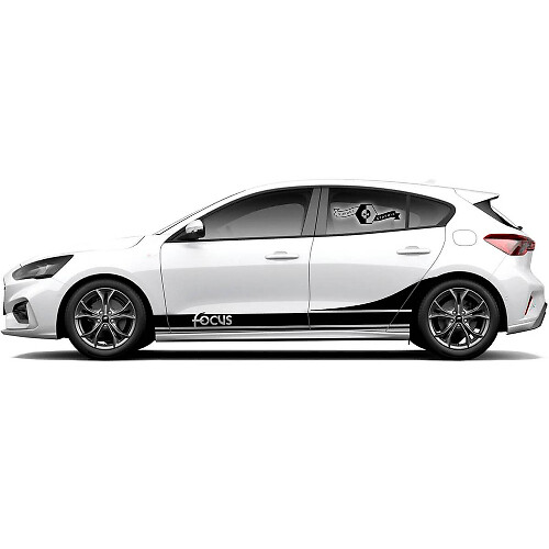 Paar Ford Focus ST 2017 - 2022 Schräge Linie ST-Line EcoBoost Streifen Seitenschweller Vinyl Aufkleber Grafik
