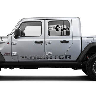 Paar Jeep Gladiator Türen USA-Flaggen-Seitenschweller, Vinyl-Grafik-Aufkleber
