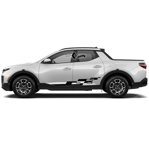 2x Hyundai Santa Cruz Rocker Panel Checked Flaggenseite Vinyl Aufkleber Aufkleber -Aufkleber -Grafik -Kit