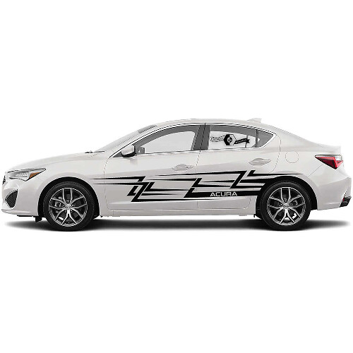 Racing Style Türseitenstreifen Vinyl-Aufkleber-Set für Acura ILX TLX RLX