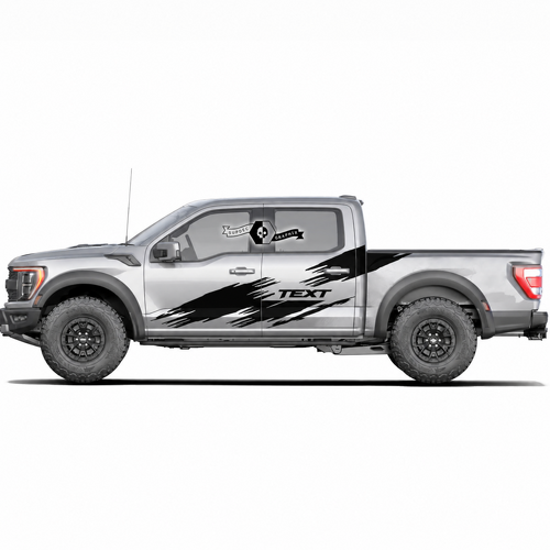 Individuelle Text Zerstörtes Seitenbett Grafik Aufkleber Set 2 Stück für Musclecar Truck Power Truck 2022