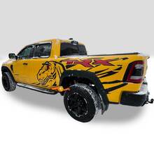 Paar Dodge Ram Rebel TRX 2022+ 2 Farben Seite 1500 TRX Splash Bett Dinosaurier T-Rex TRX Truck Vinyl Aufkleber Grafik 2