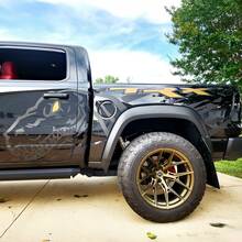Paar Dodge Ram Rebel TRX 2022+ 2 Farben Seite 1500 TRX Splash Bett Dinosaurier T-Rex TRX Truck Vinyl Aufkleber Grafik 3